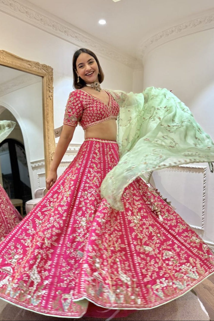 Pink Machan Lehenga (Ready To Ship)