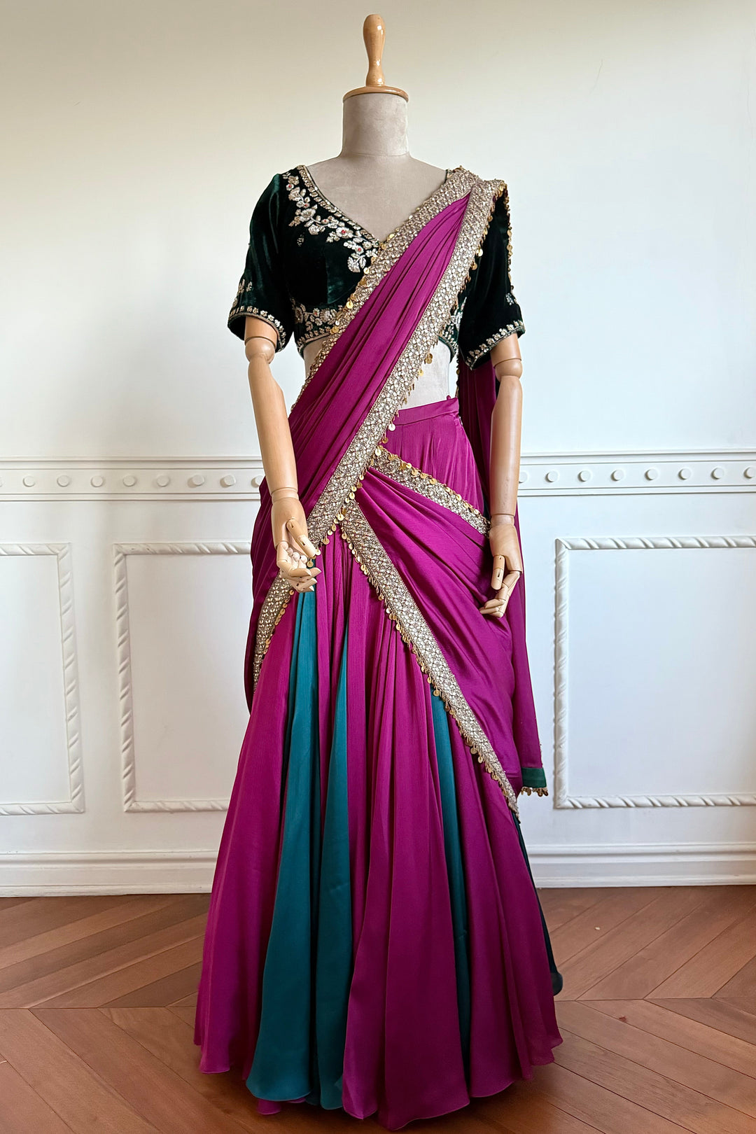 Noor-e-phool Godett Saree (Sale)