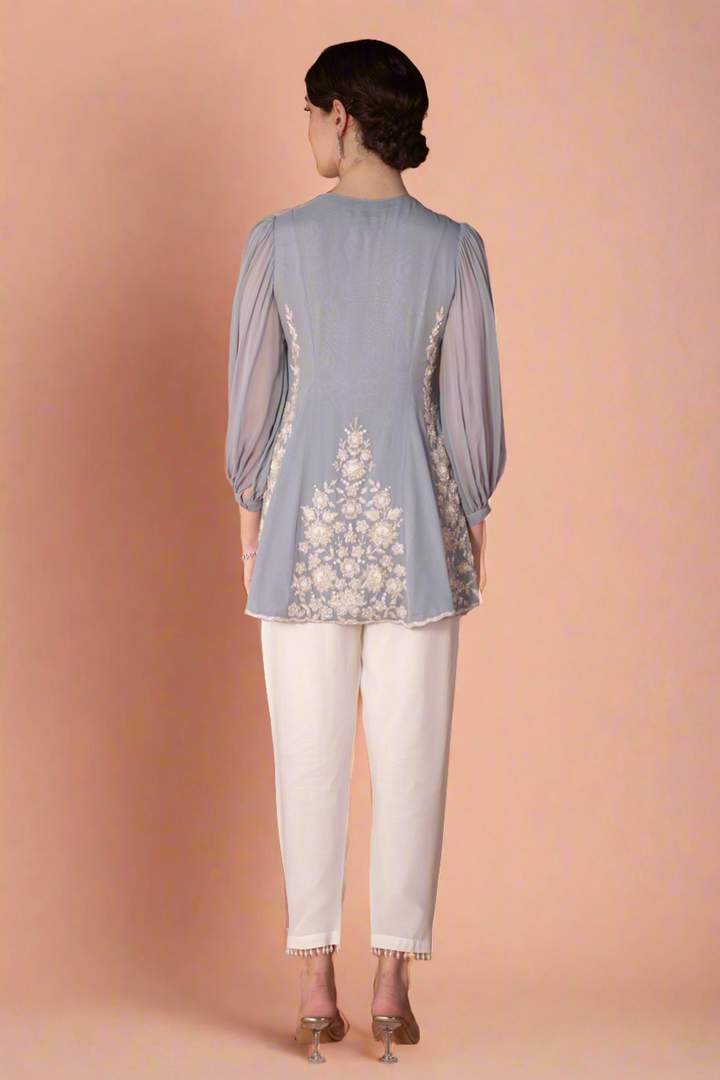 Blue Godet Tunic