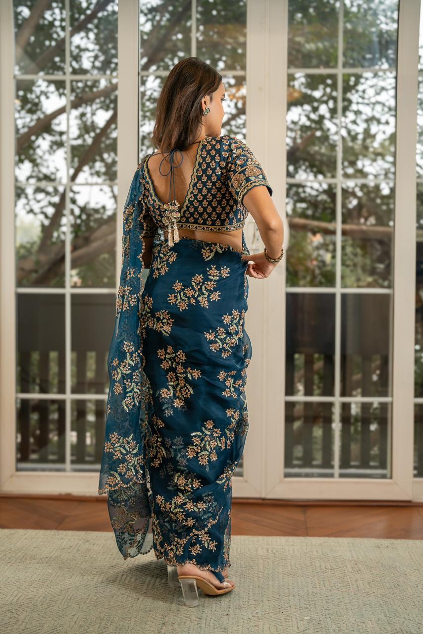 Navy Twilight Saree (Ready to Ship)