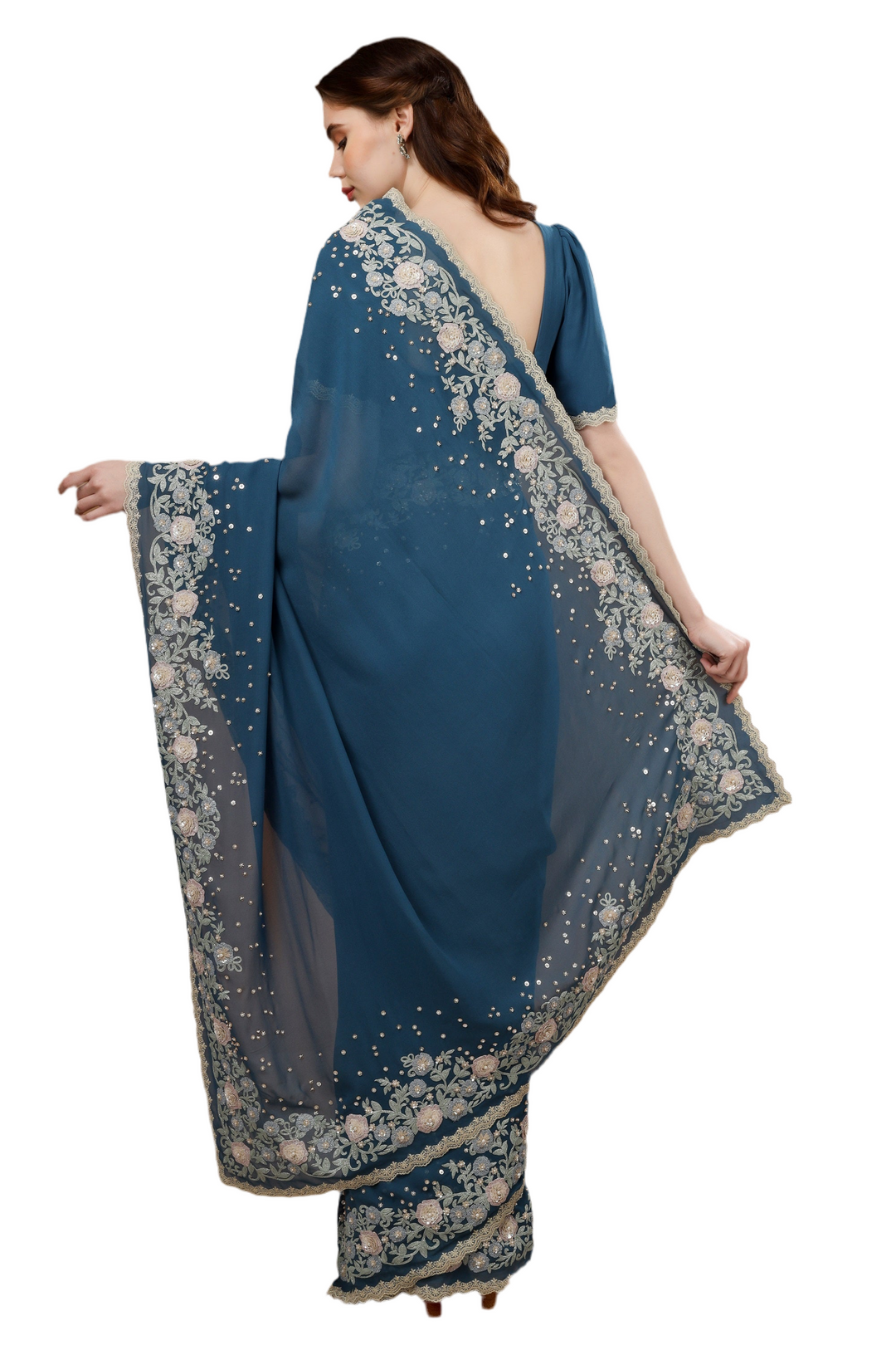 Blue Dori Saree