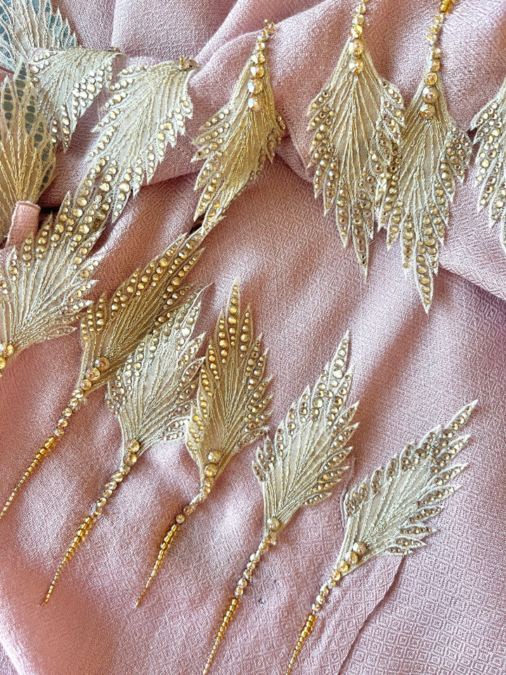 Pink Crystal Leaf Stole