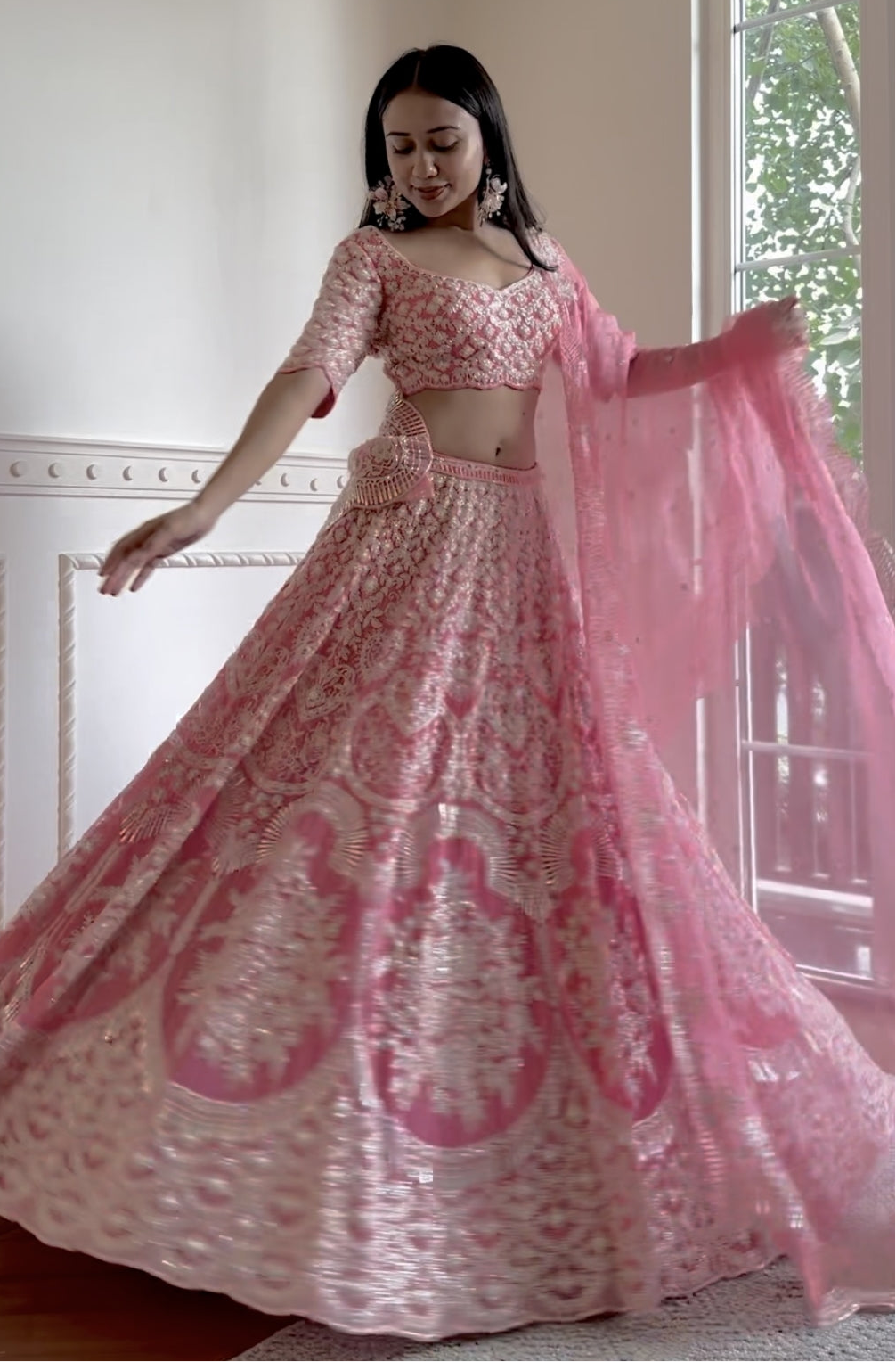 Pink Adena Rays Lehenga (Ready To Ship)