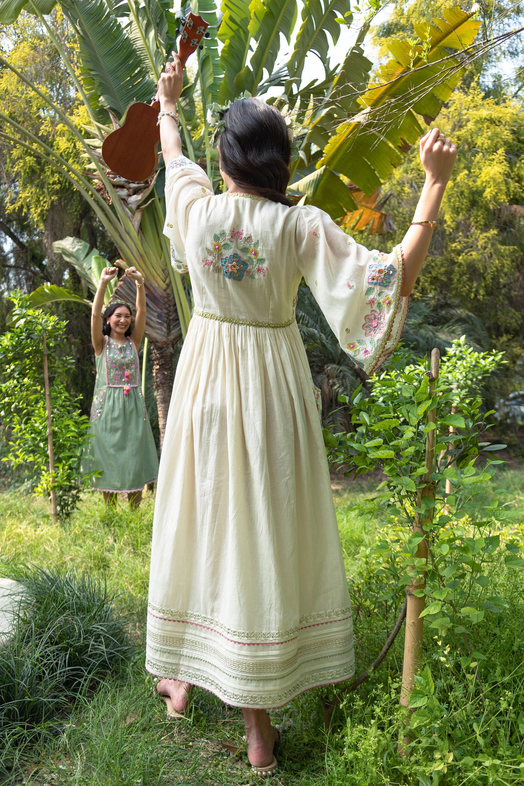 Ivory Gypsy Pocket Dress (Ready To Ship)