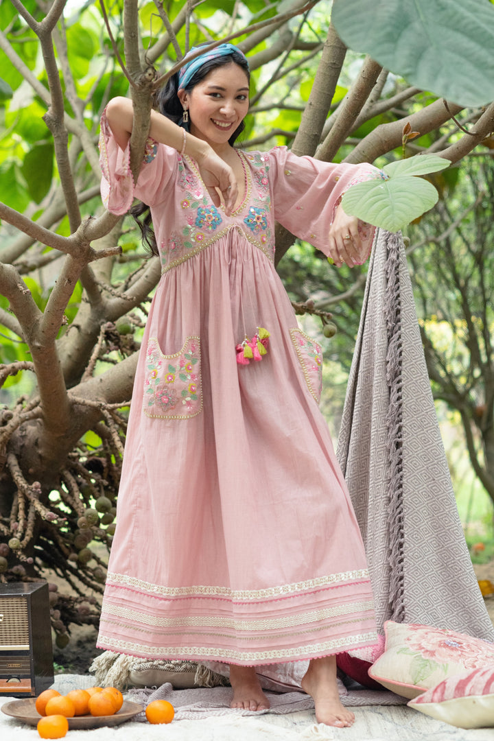 Pink Gypsy Pocket Dress