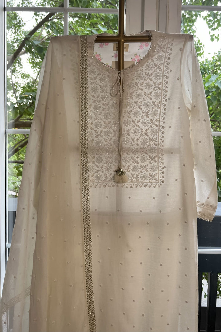 Ivory Pearl Chikankari Kurta Set