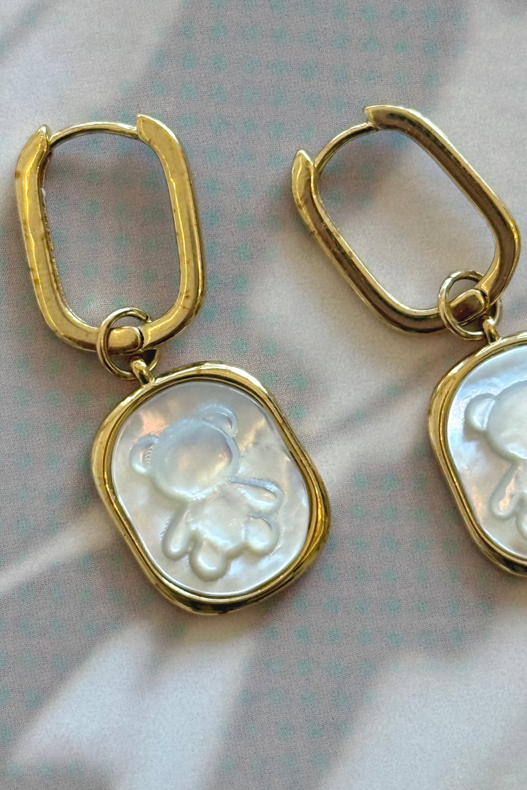 Teddy Enamel Huggies Earrings