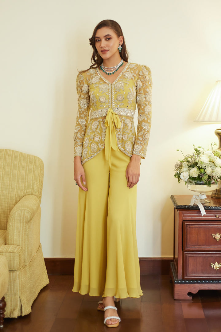 Fall Yellow Garden Party Jacket Set