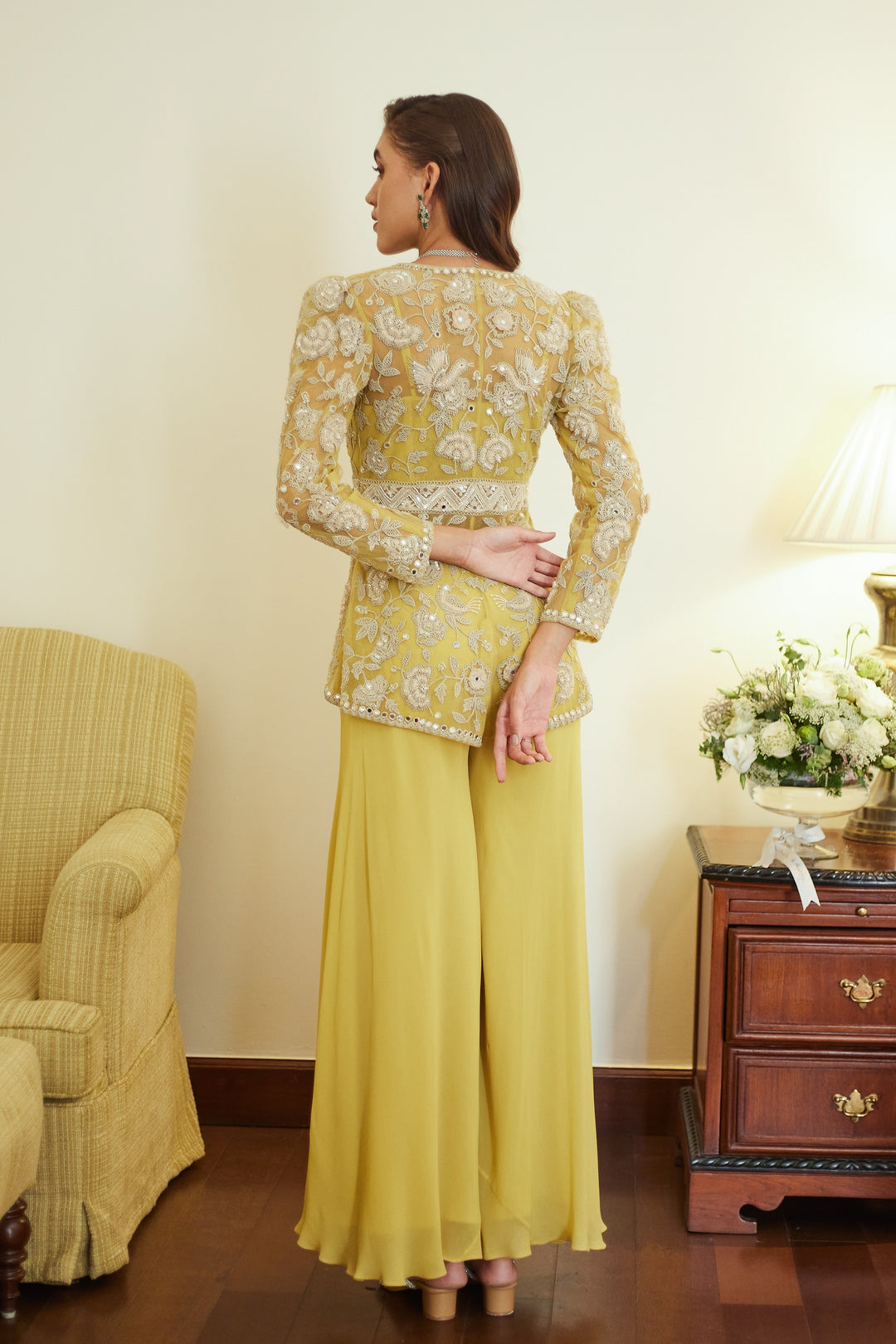 Fall Yellow Garden Party Jacket Set