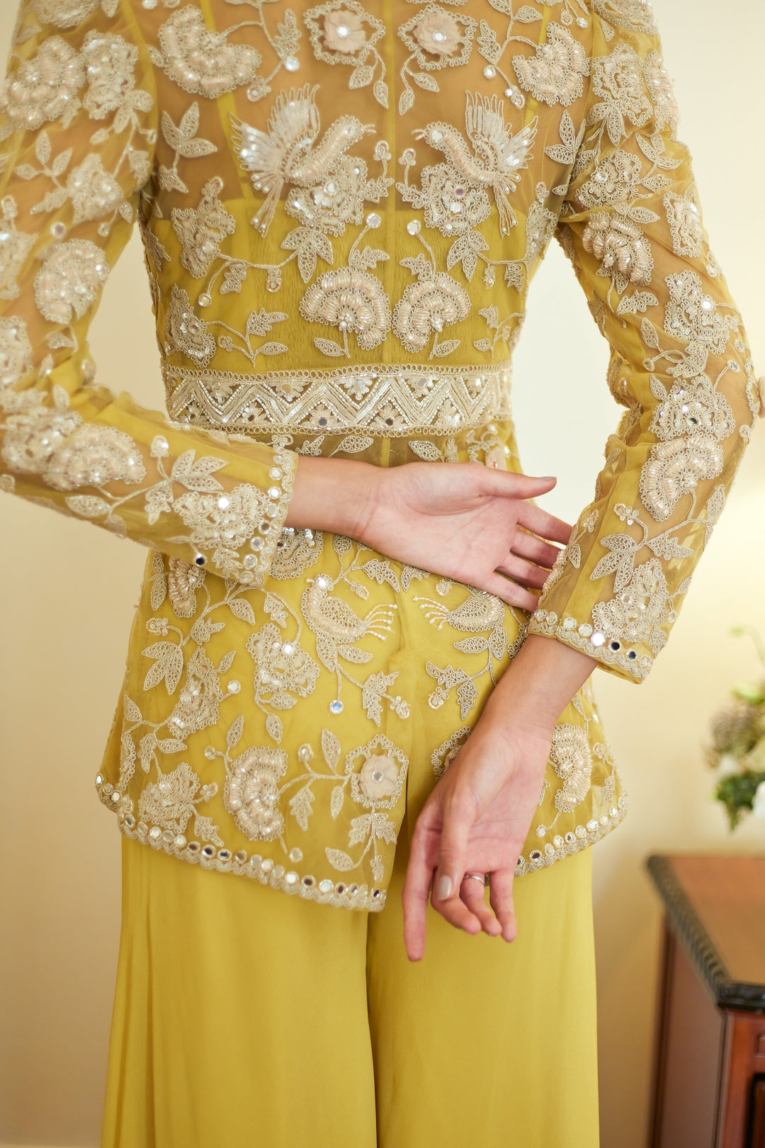 Fall Yellow Garden Party Jacket Set