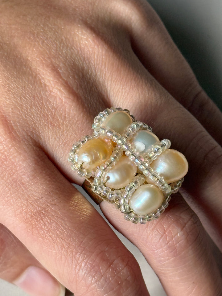 Peach Pearl Ring (Ready To Ship)