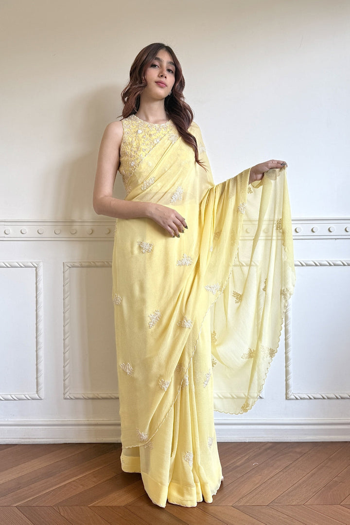 Yellow Dandelion Saree (Ready To Ship)