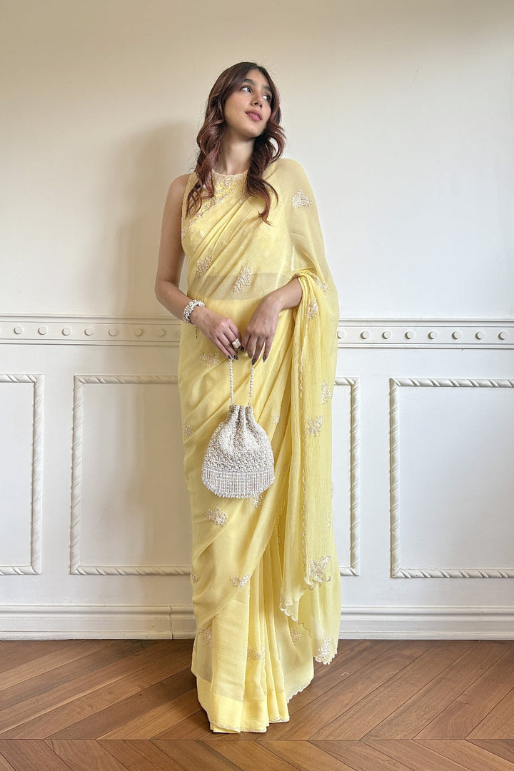 Yellow Dandelion Saree (Ready To Ship)