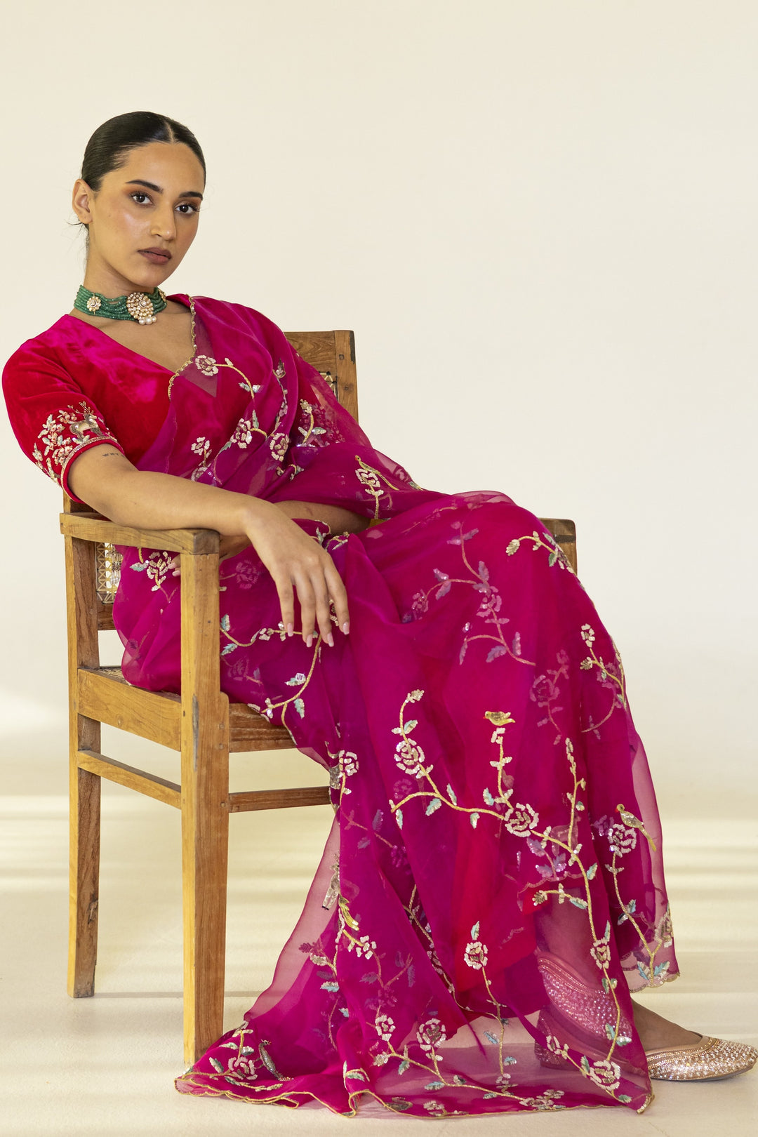 Jamun Rose Gargen Saree