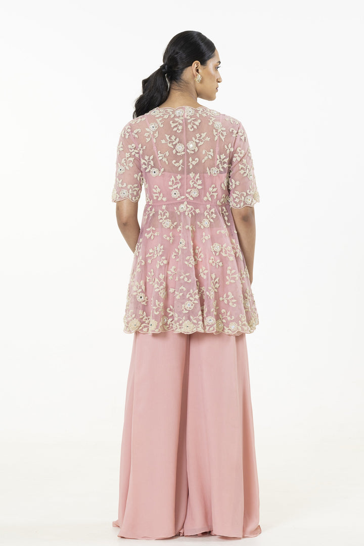 Pink Sparkling Dori Jacket Sharara