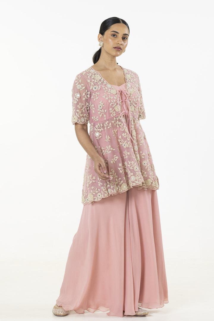 Pink Sparkling Dori Jacket Sharara