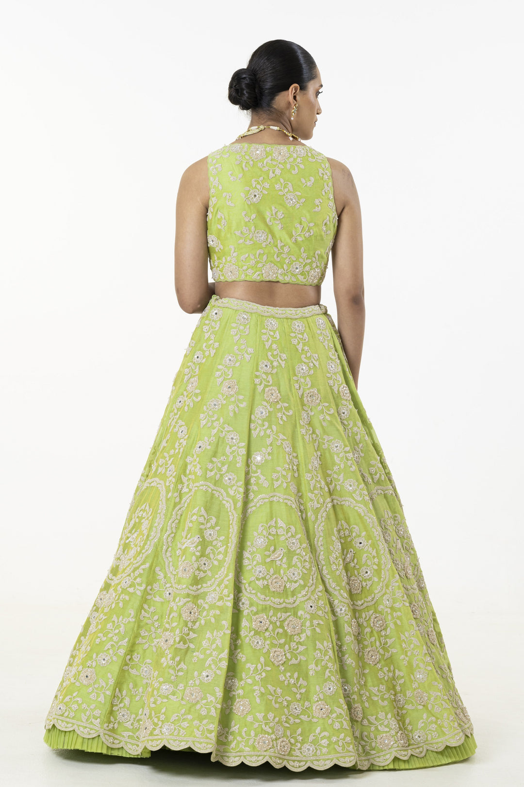 Green Sparkling Dori Lehenga