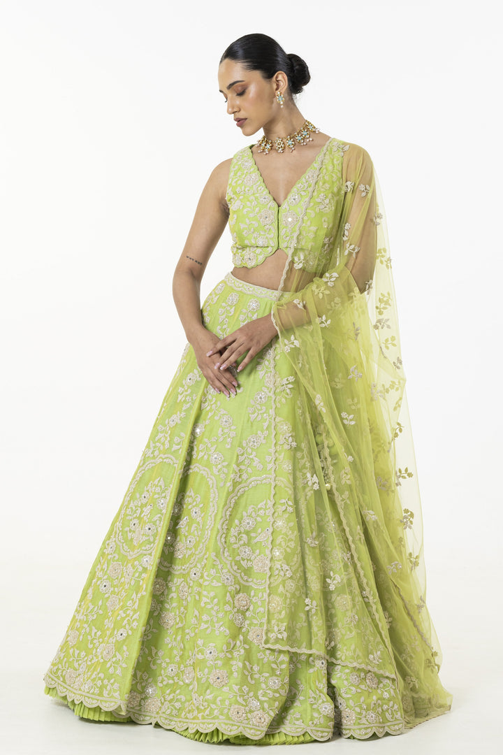 Green Sparkling Dori Lehenga