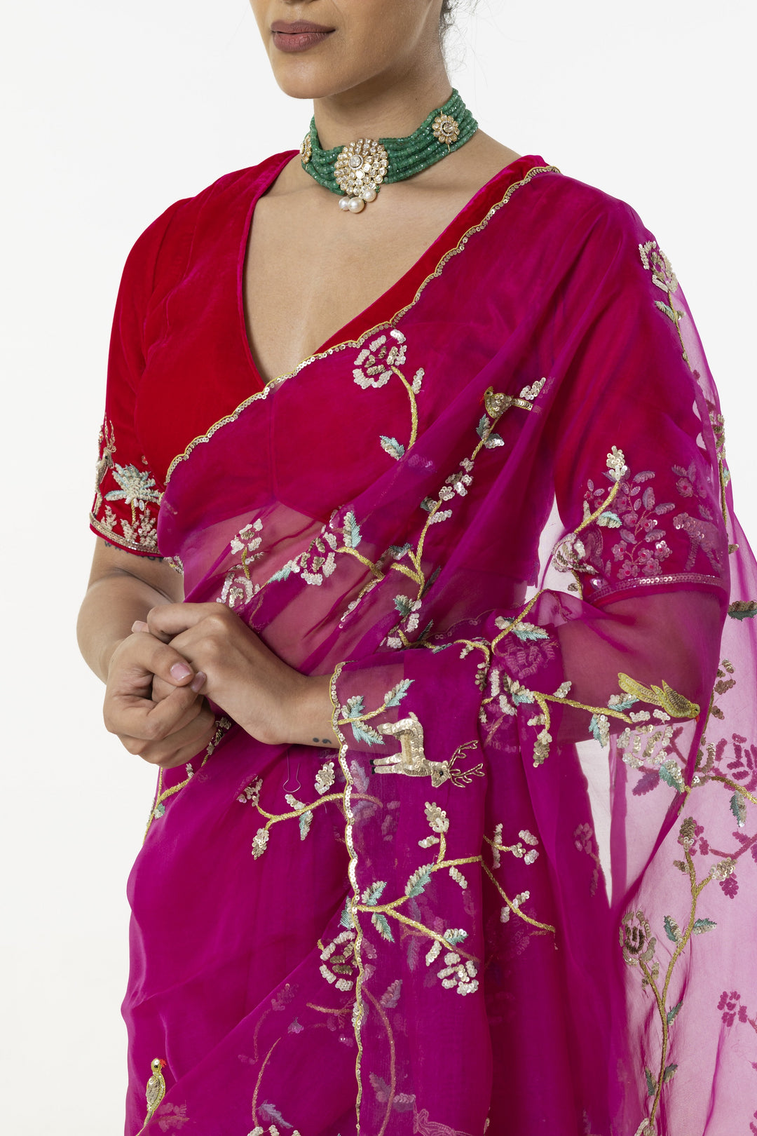 Jamun Rose Gargen Saree