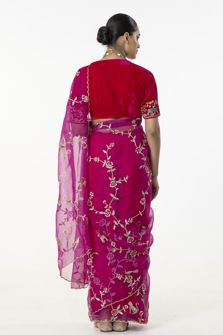 Jamun Rose Gargen Saree