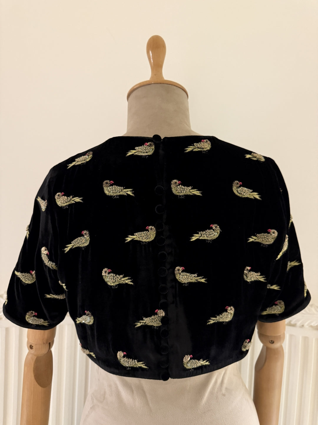 Parrot Velvet Blouse