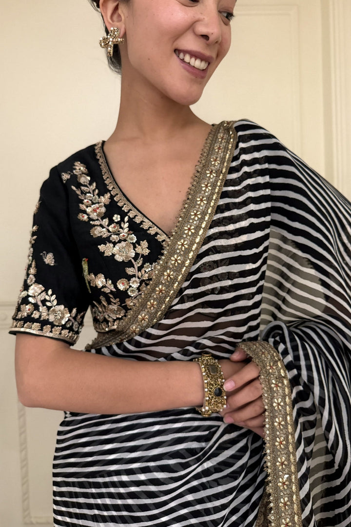 Black Noor E Summer Saree (Ready To Ship)