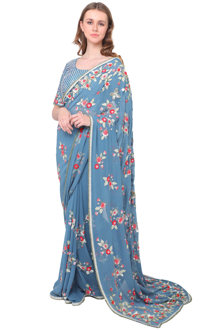 Blue Star Saree