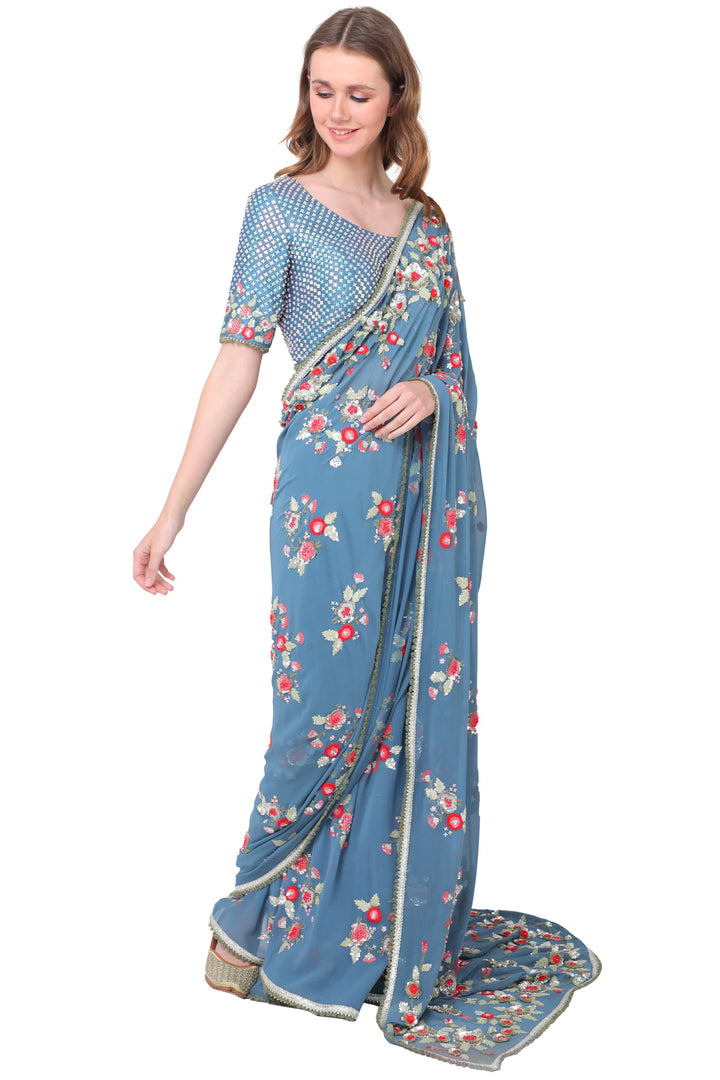 Blue Star Saree