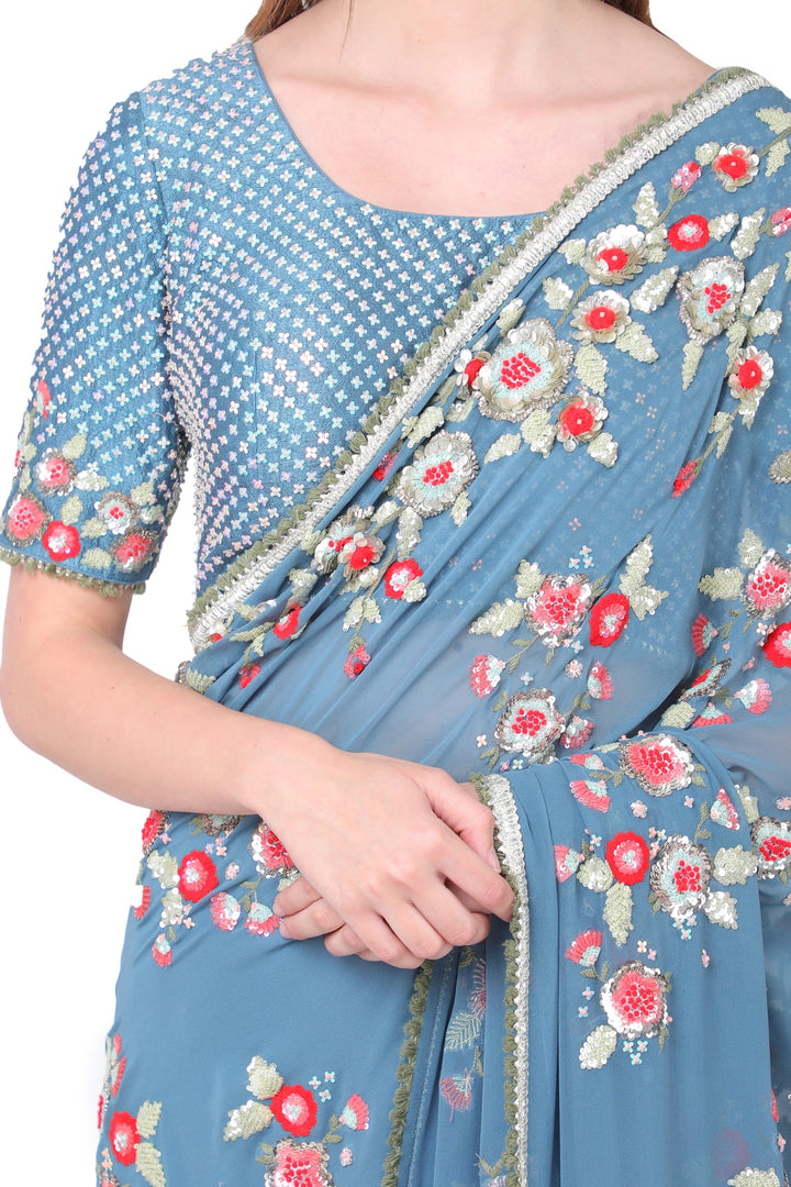 Blue Star Saree